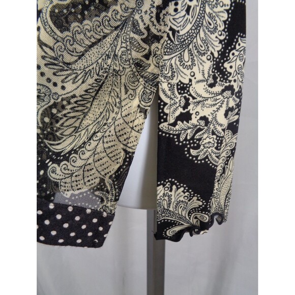 Anac Designed by Kimi Dot V-Neck Top Size Large Mesh Tie Waist Flare Sleeve Y2K - Picture 11 of 16